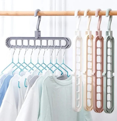 9-Hole Clothes Hanger (Pack of 3) – Space-Saving Wardrobe