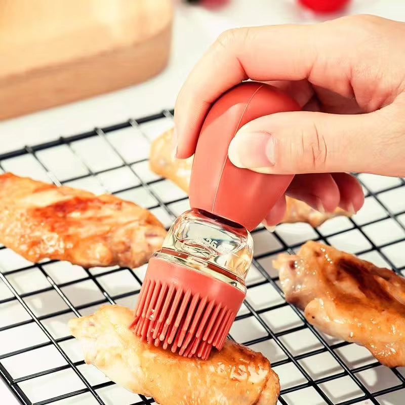 Oil Dispenser Bottle with Silicone Brush – Multi-Functional Kitchen Tool