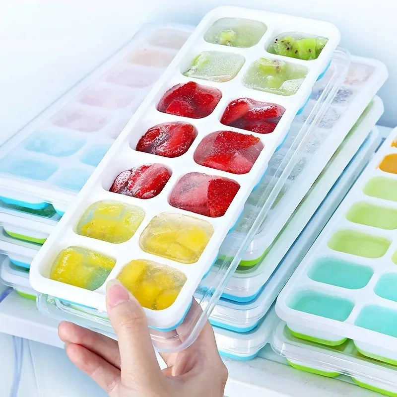 Ice Cube Tray (14 Grid) – Silicone with Lid