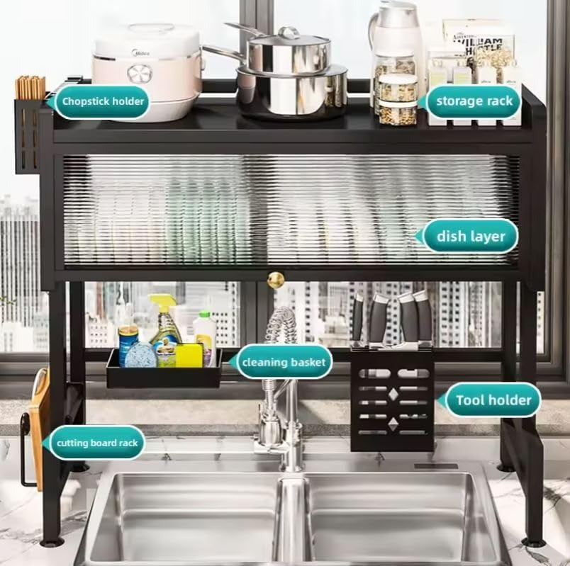 Over-Sink Cabinet Rack – Multi-Functional Kitchen Organizer