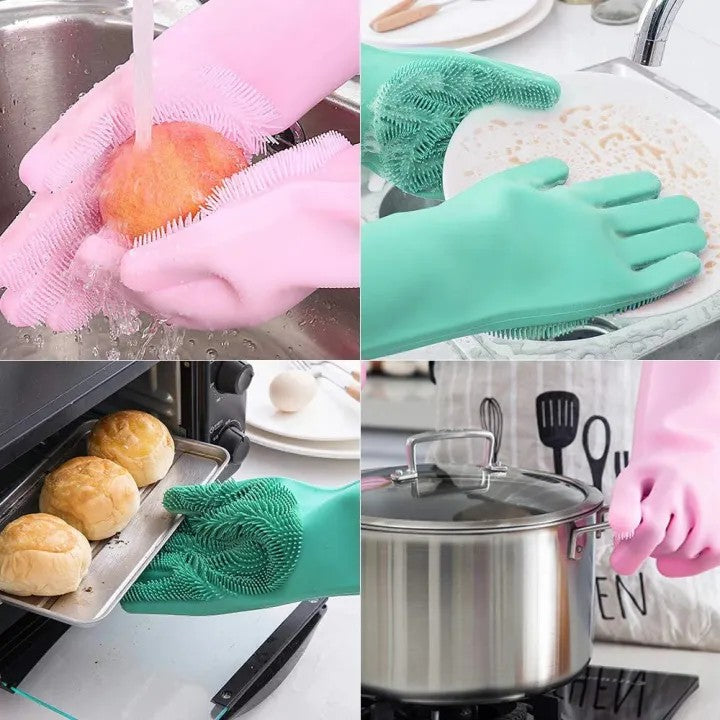 Silicone Magic Washing Gloves – Reusable Cleaning Gloves Pair