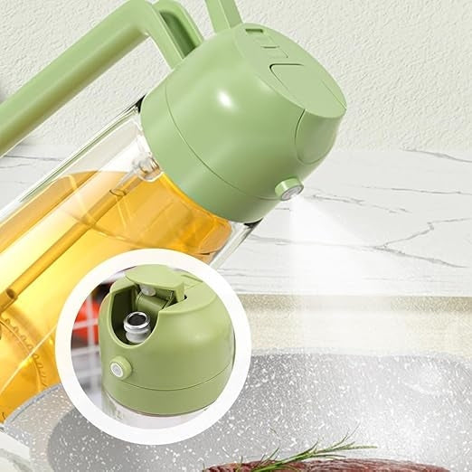 2-in-1 Glass Oil Dispenser & Sprayer – Kitchen Cooking Bottle