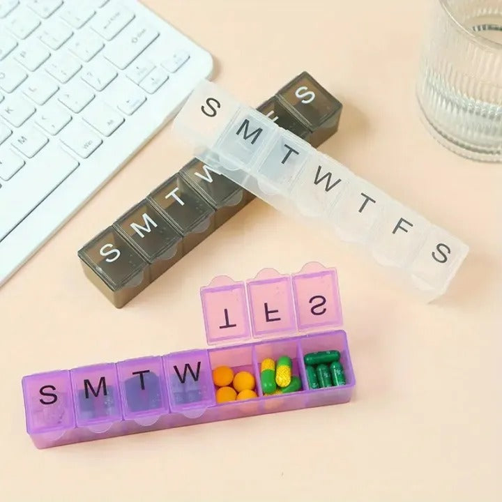 Weekly Travel Organizer Box – Compact 7-Day Essentials Case