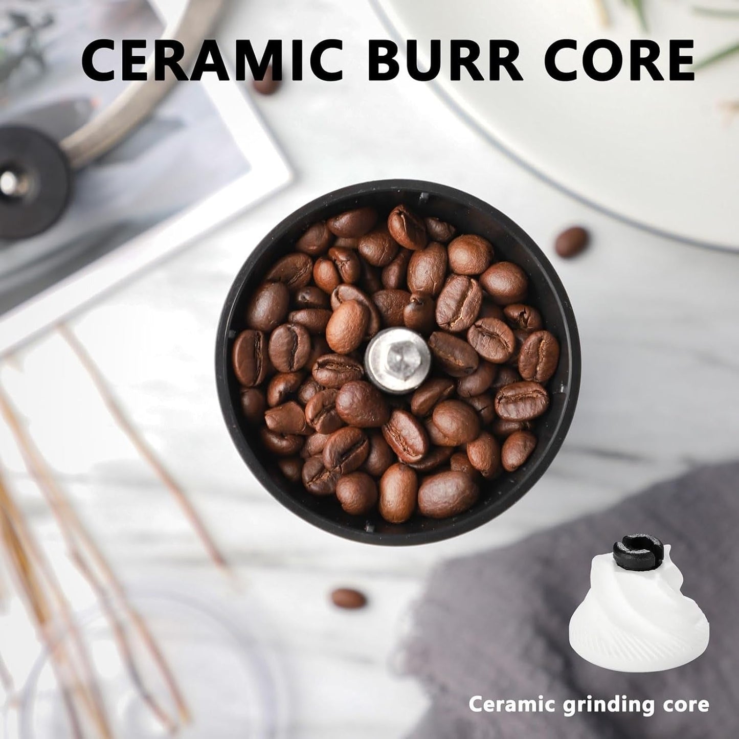 Transparent Manual Coffee Grinder – Portable Hand Crank Mill