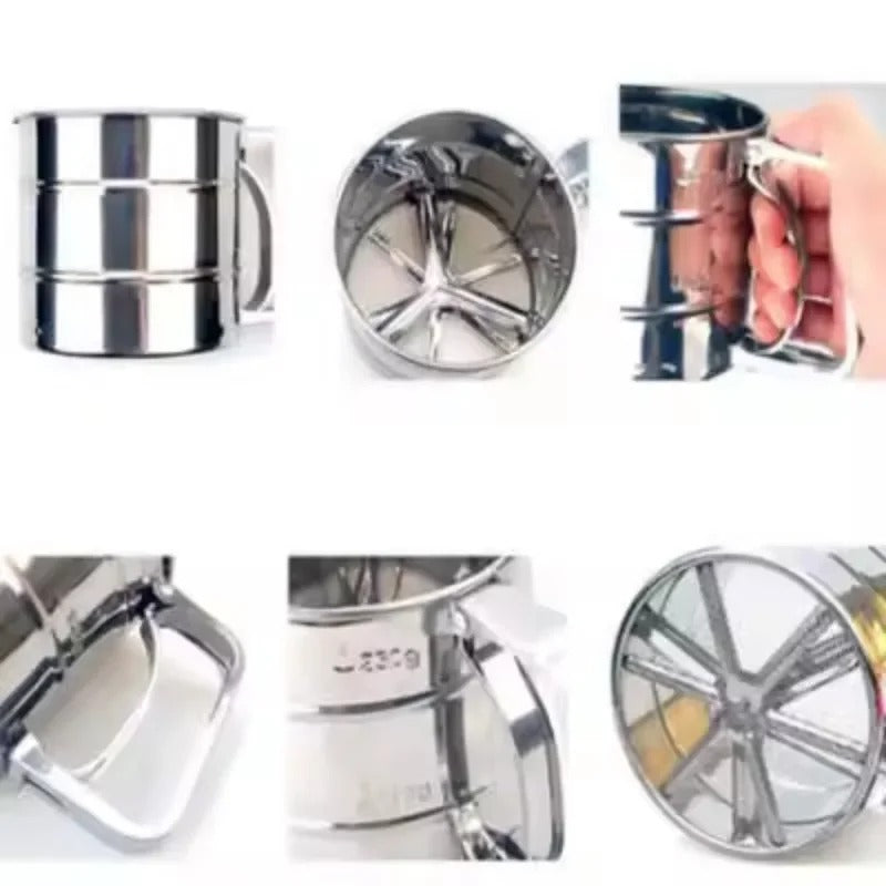 Stainless Steel Flour Sieve Cup – Handheld Baking Strainer