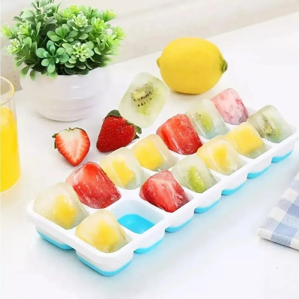 Ice Cube Tray (14 Grid) – Silicone with Lid