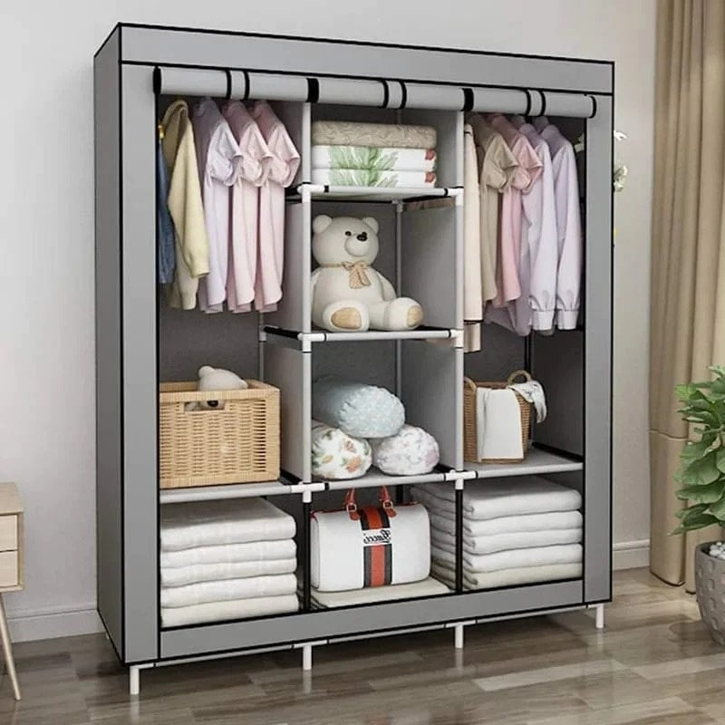 Portable Wardrobe Organizer – Foldable Cloth Cabinet