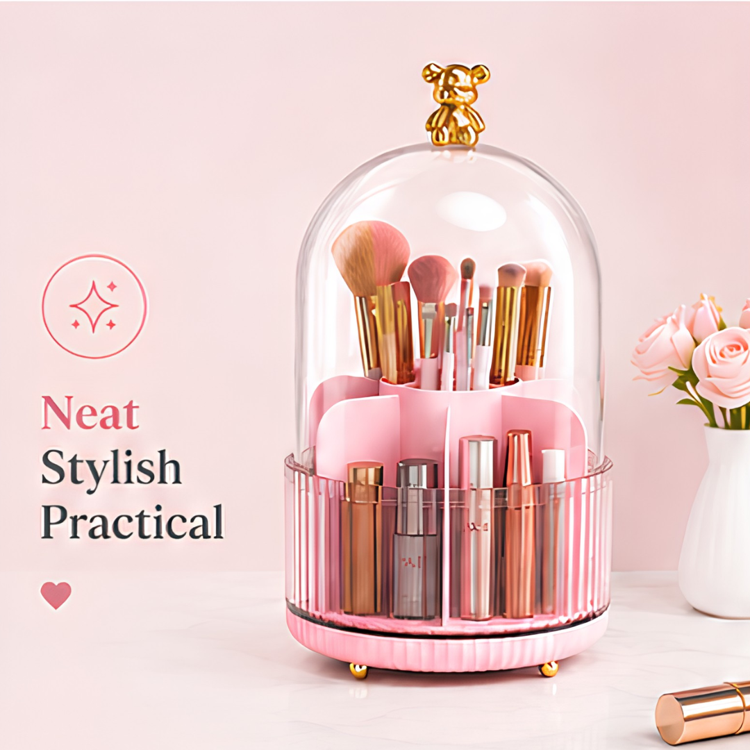 360° Rotating Makeup Brush Organizer (Random Colors)