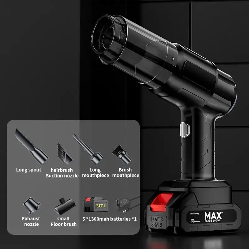 Cordless Portable 4-in-1 Handheld Vacuum & Air Duster | Car & Home Cleaning Tool