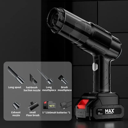 Cordless Portable 4-in-1 Handheld Vacuum & Air Duster | Car & Home Cleaning Tool