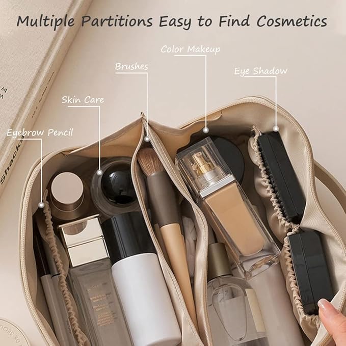 Large Capacity Waterproof Cosmetic & Toiletry Bag | Travel Makeup Organizer