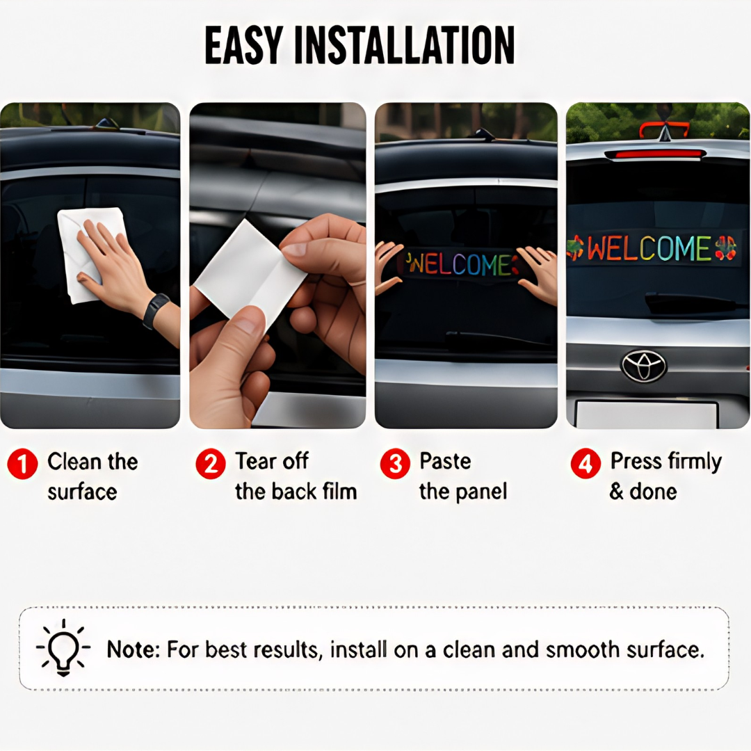 LED Matrix Panel Flexible RGB Car Display with App & Remote Control