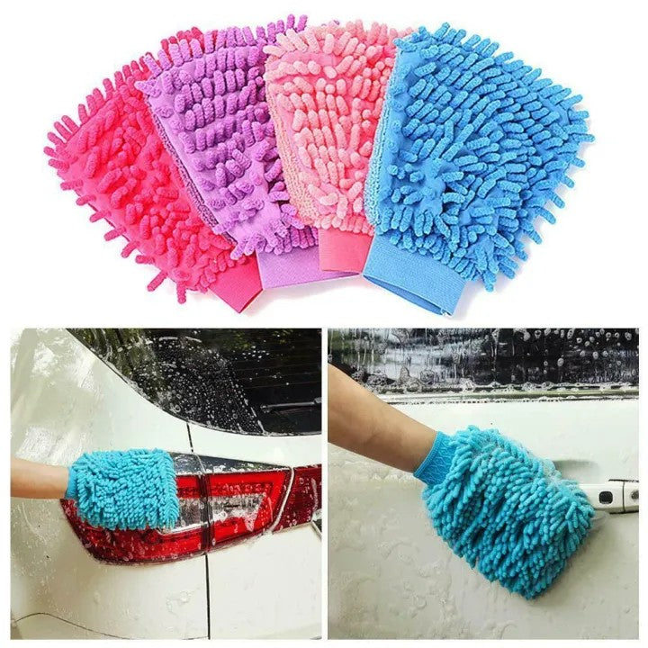Microfiber Car Wash Gloves – Reusable Cleaning Mitt