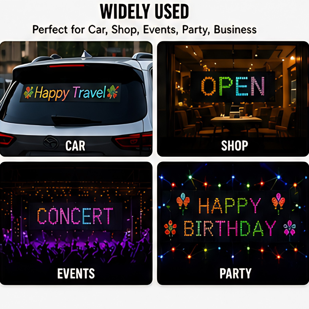 LED Matrix Panel Flexible RGB Car Display with App & Remote Control