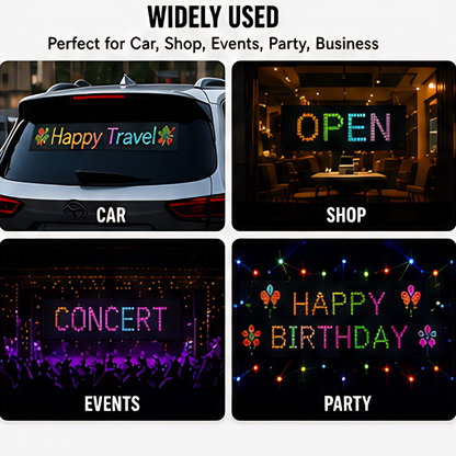 LED Matrix Panel Flexible RGB Car Display with App & Remote Control