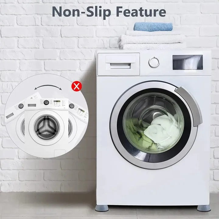 4 Pcs Washing Machine Floor Mats – Anti-Vibration Protectors