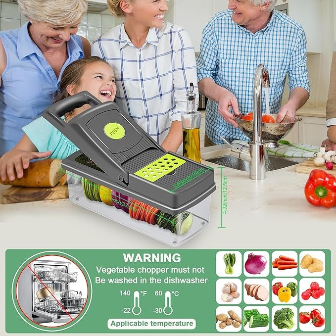 16-in-1 Vegetable Chopper – Multifunctional Slicer & Grater