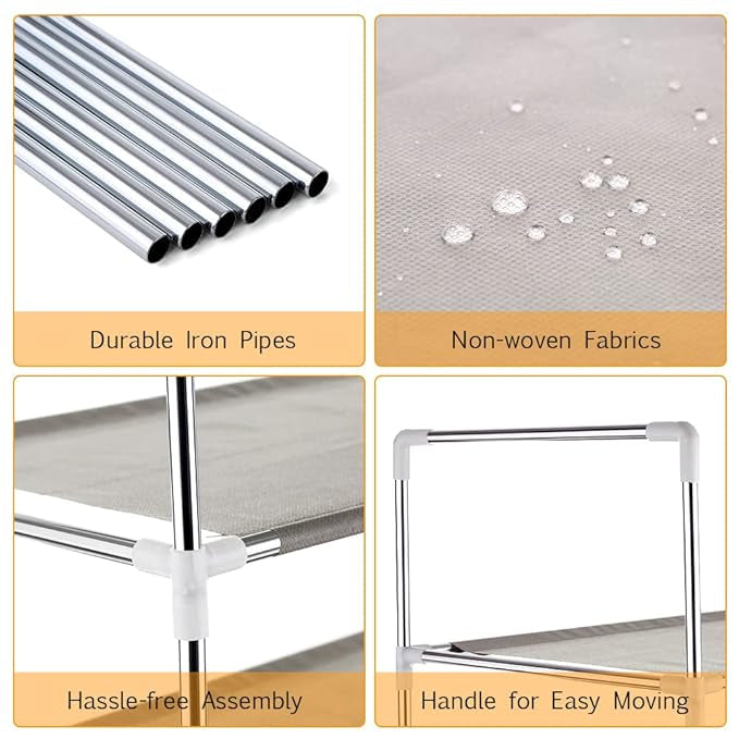 6-Layer Steel Shoe Rack Organizer – Durable Space-Saving Storage