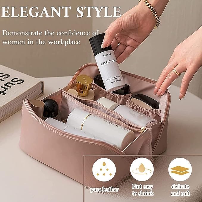 Large Capacity Waterproof Cosmetic & Toiletry Bag | Travel Makeup Organizer