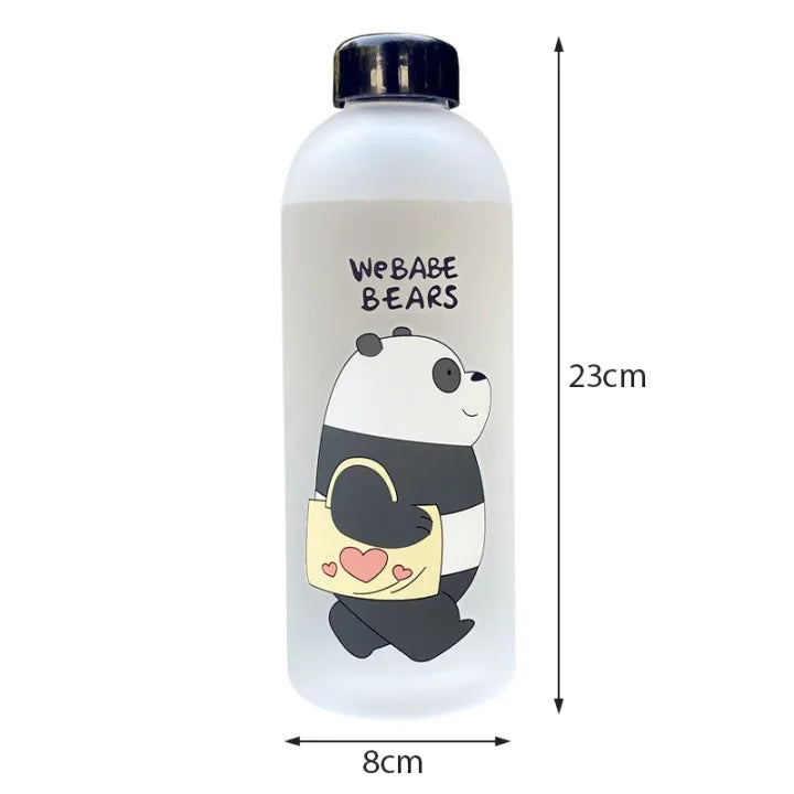 We Bare Bear Frosted Water Bottle 500ml – Cute Portable Bottle