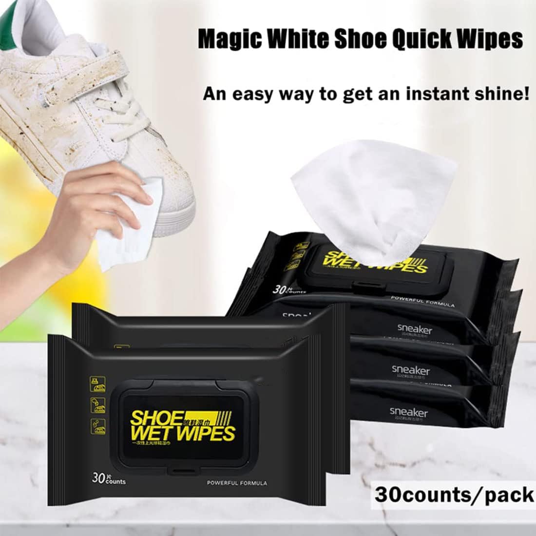 Shoe Cleaning Wipes – Instant Sneaker Dirt & Scuff Remover