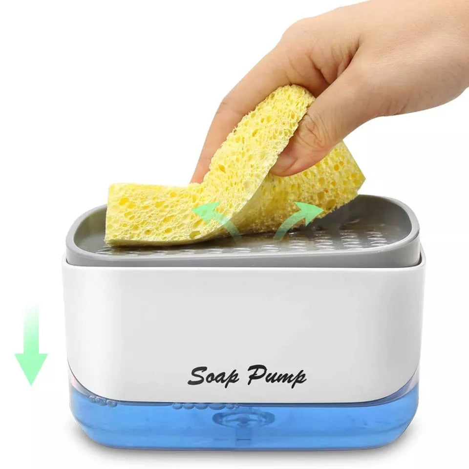 Dish Soap & Sponge Dispenser (2-in-1) – Leak-Free Pump Tray