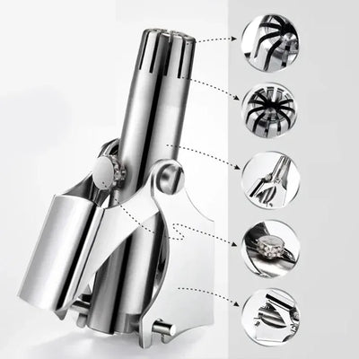 Nose Hair Trimmer – Manual Stainless Steel Rotary Cutter for Men & Women