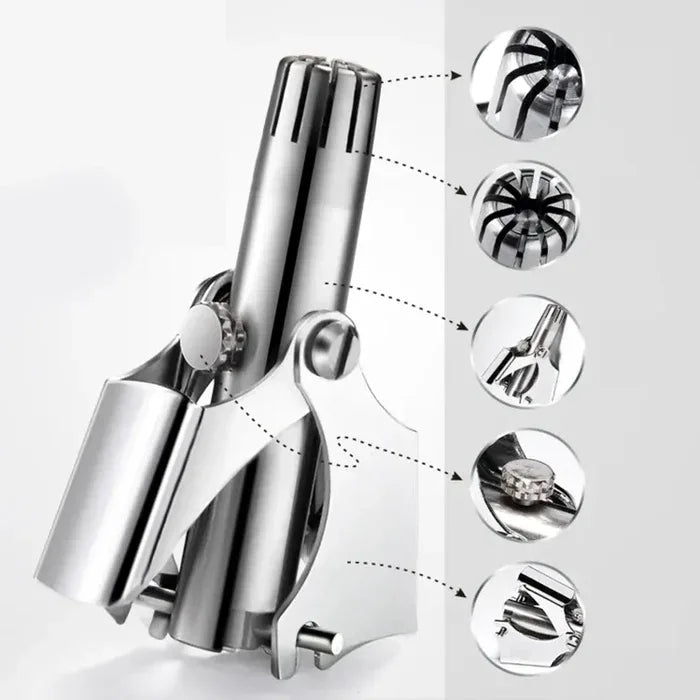 Nose Hair Trimmer – Manual Stainless Steel Rotary Cutter for Men & Women