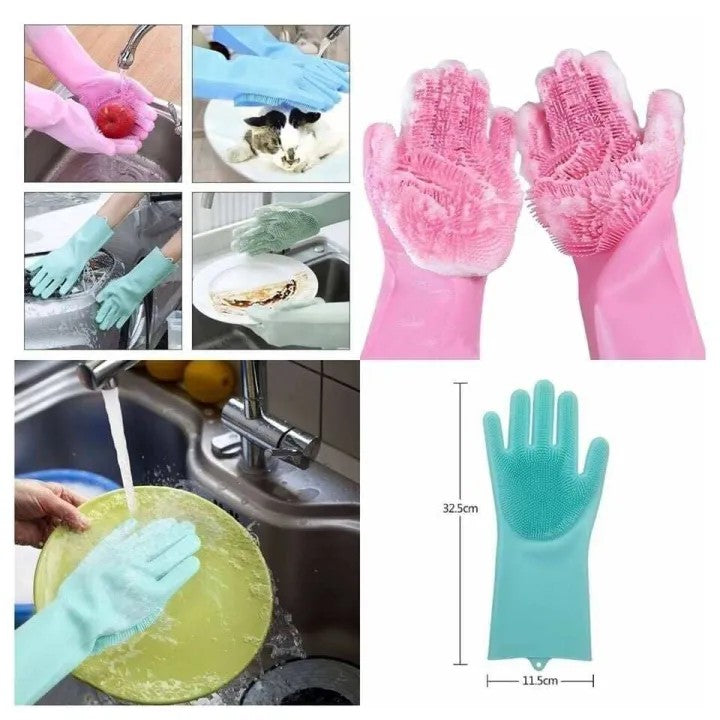 Silicone Magic Washing Gloves – Reusable Cleaning Gloves Pair