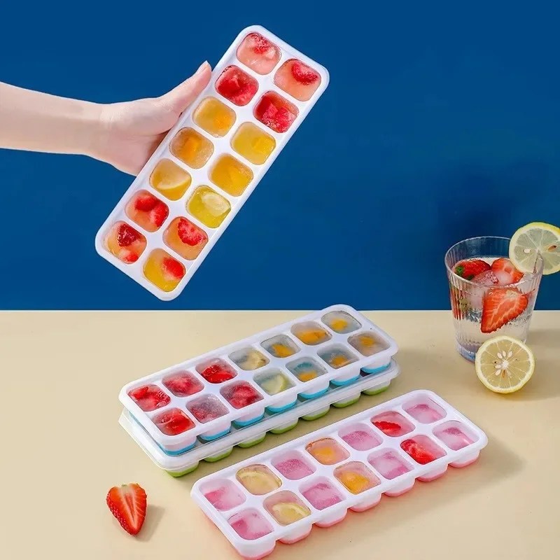Ice Cube Tray (14 Grid) – Silicone with Lid