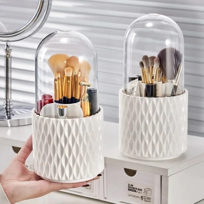 Makeup Brush Holder – Sleek 360° Spinning Stand