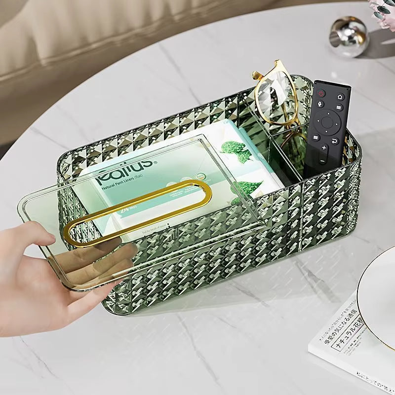 Luxury Diamond Pattern Tissue Box – Elegant Decorative Holder