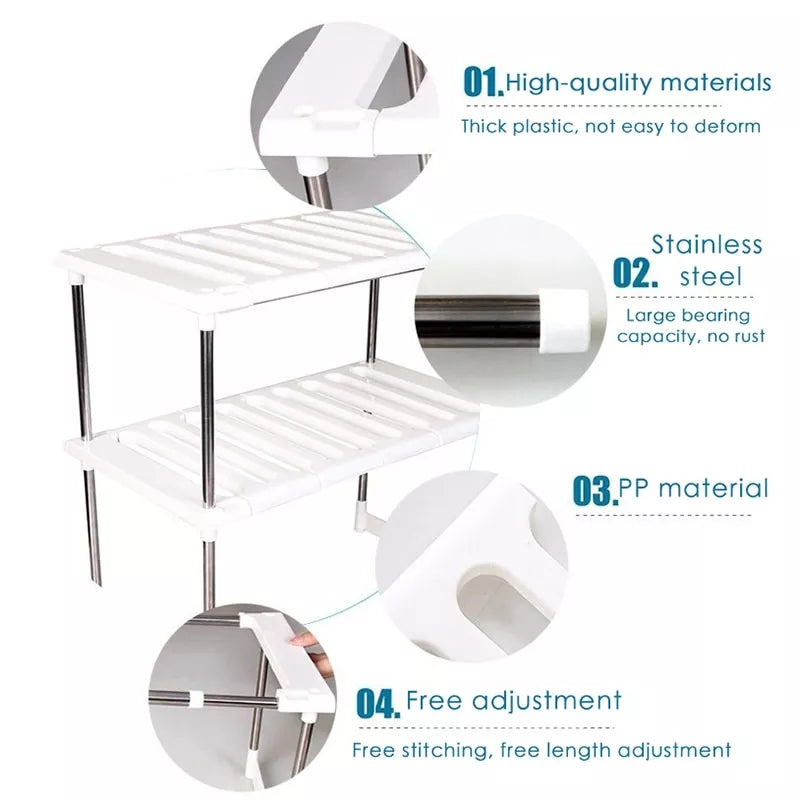 Under Sink Shelf – Adjustable Storage Organizer