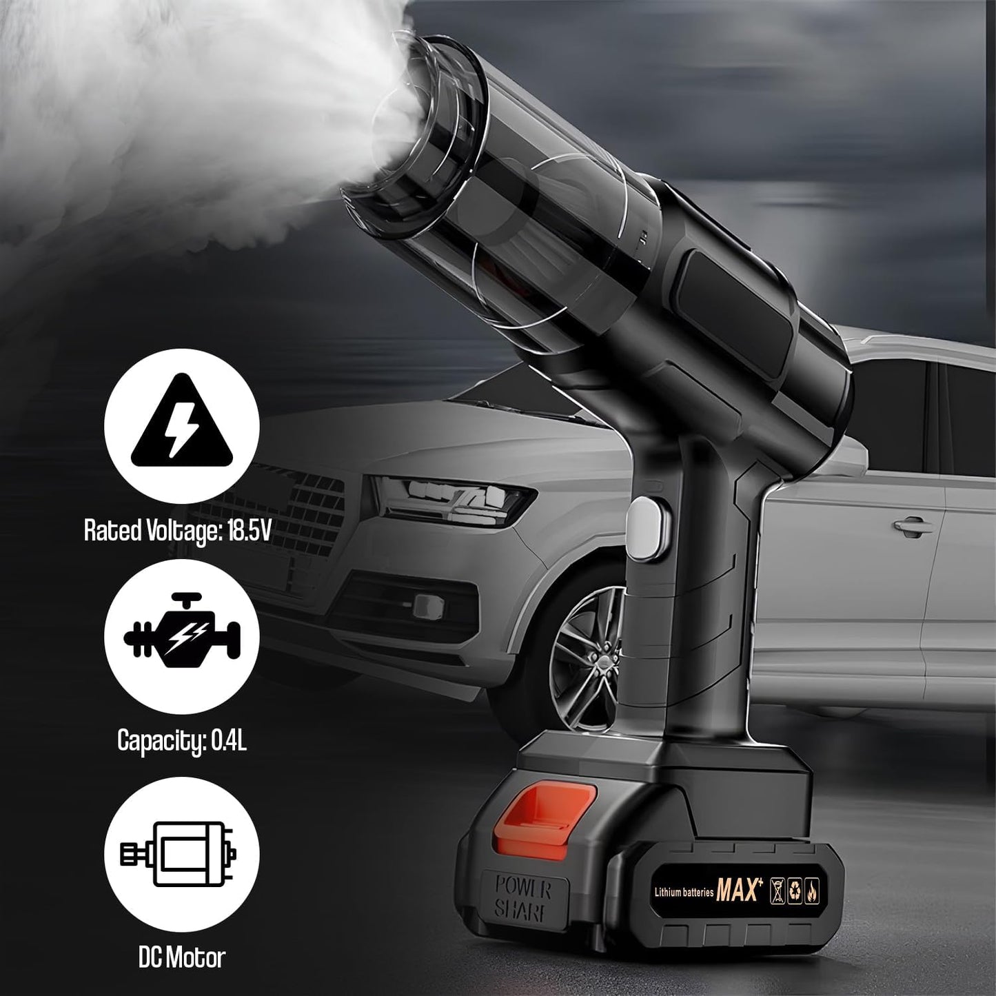 Cordless Portable 4-in-1 Handheld Vacuum & Air Duster | Car & Home Cleaning Tool