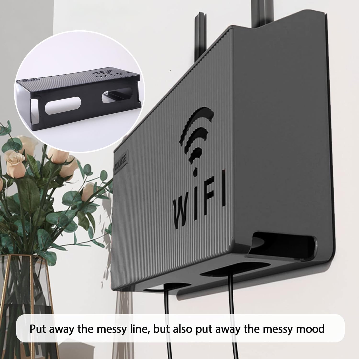 Wall Mounted WiFi Router Storage Box – Cable Organizer Cover