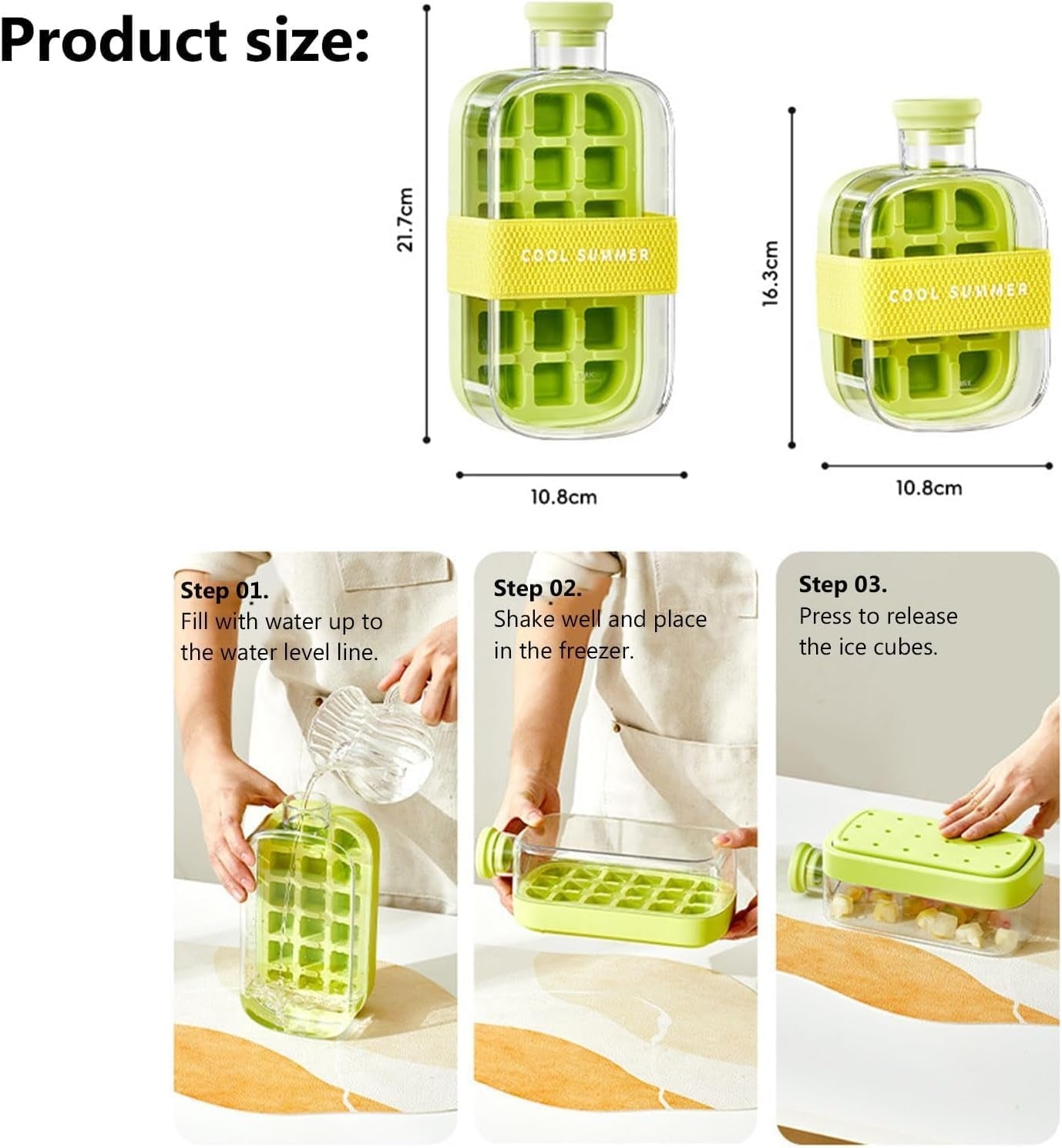 2-in-1 Ice Cube Water Bottle with Tray – Portable Ice Maker