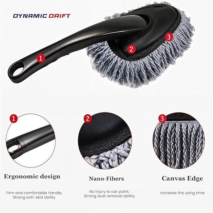 Portable Microfiber Car Duster – Compact Cleaning Brush