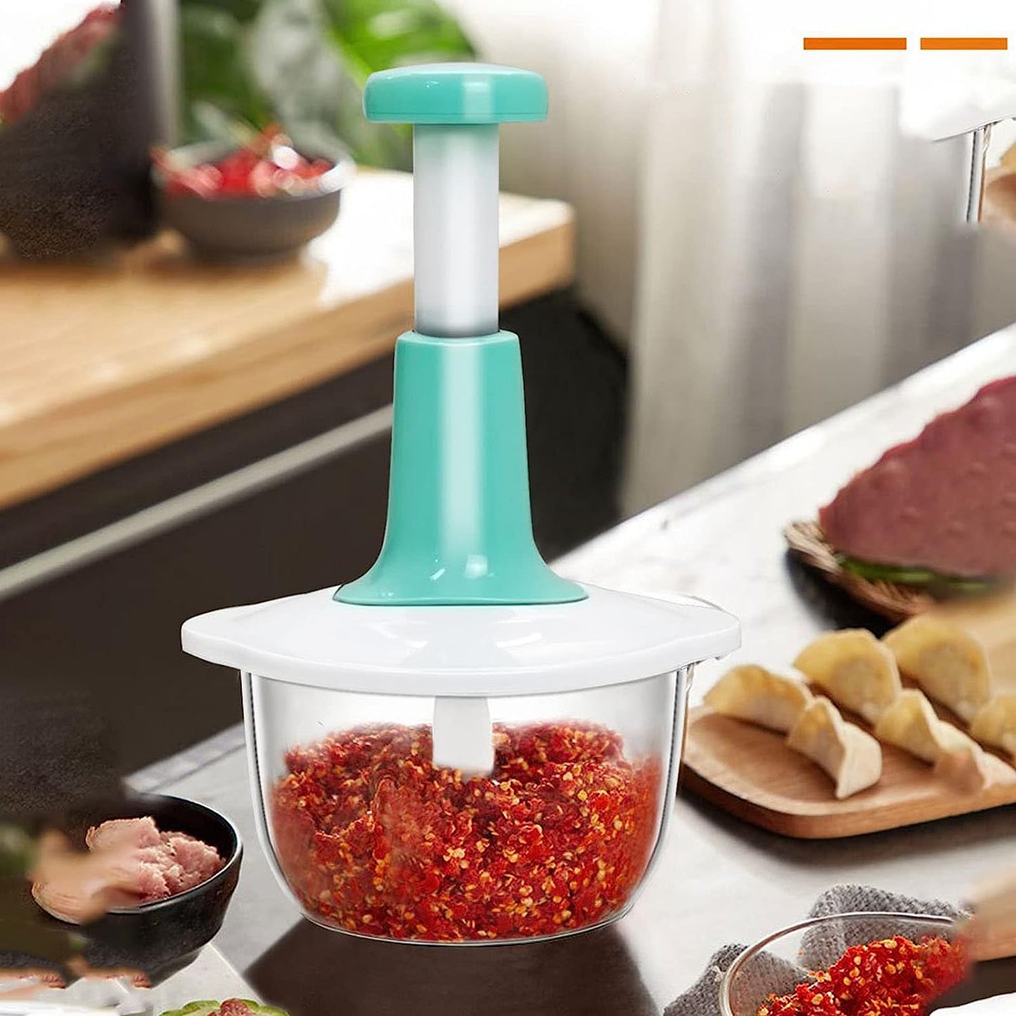 1.5L Manual Food Chopper – Hand Pull Cutter