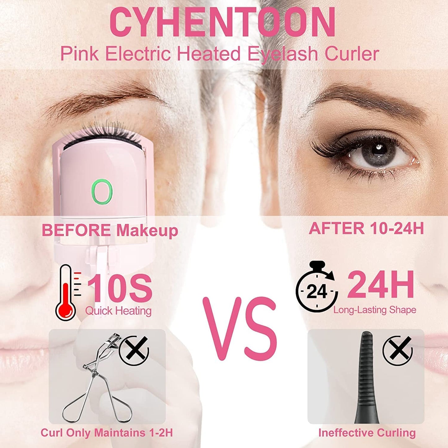 USB Rechargeable Heated Eyelash Curler – Portable Lash Lifter
