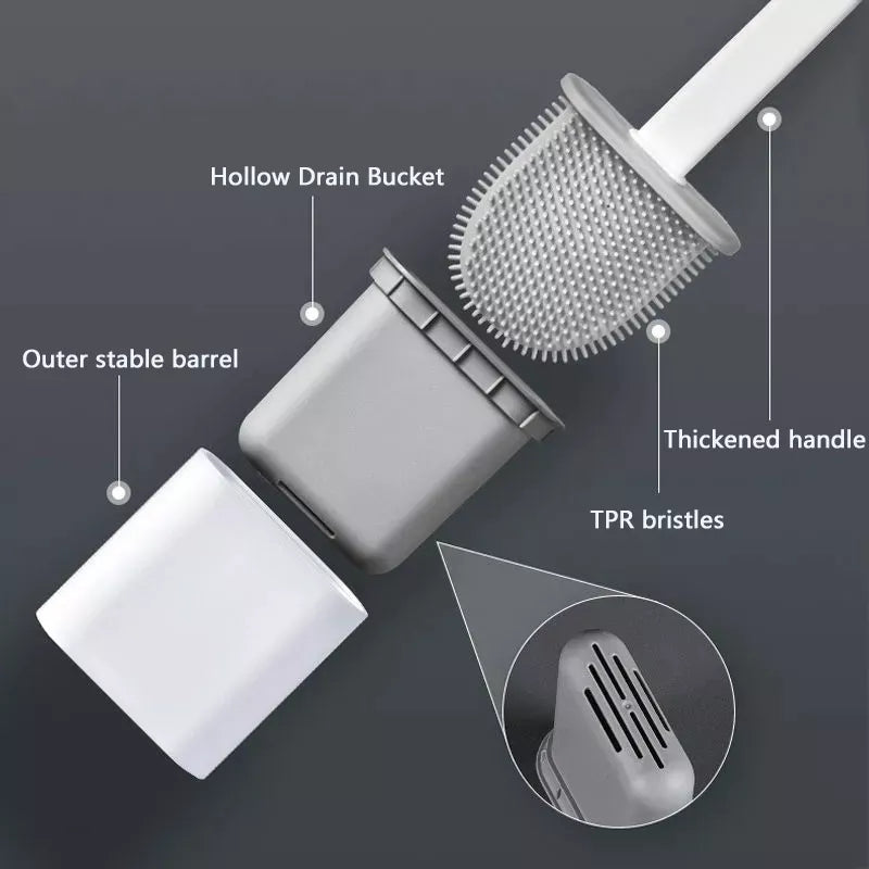 Wall Mounted Toilet Brush – Silicone Bristles