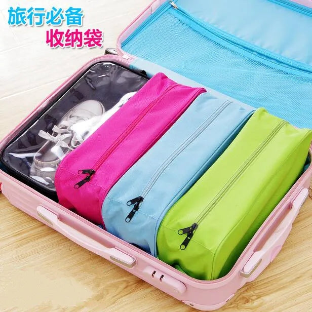 Travel Shoe Pouches (4 pcs) – Waterproof Organizers