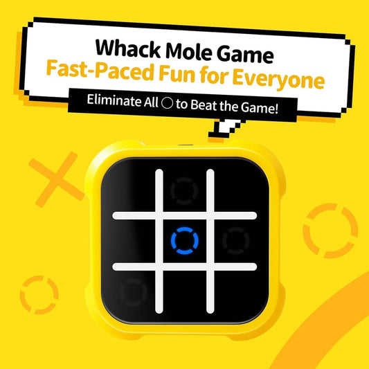 Tic Tac Toe Electric Game – AI Smart Opponent, 2-Player Mode, Memory Flash & Whack-a-Mole Brain Training Game for Kids & Adults