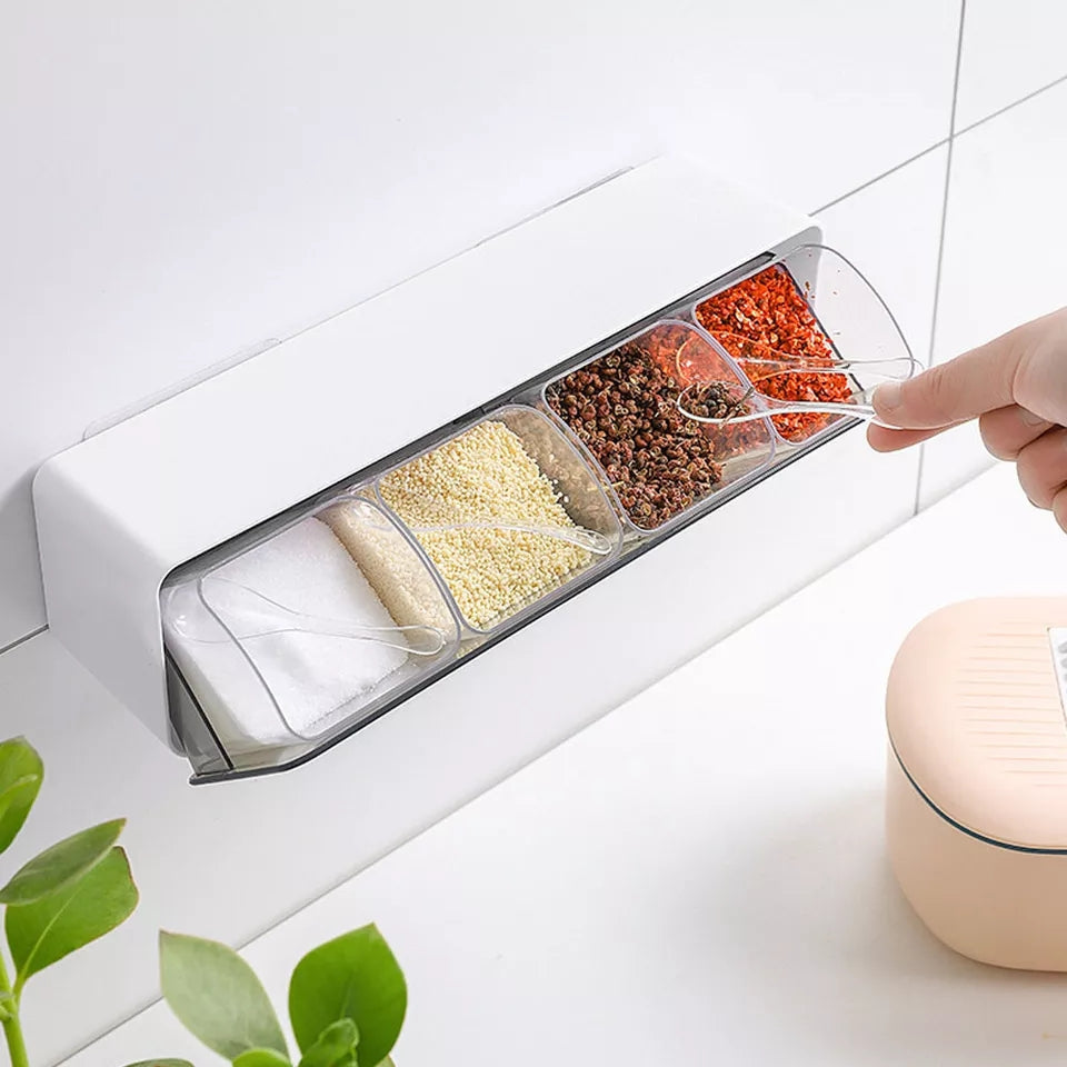 Wall Mounted Seasoning Box – Punch-Free Kitchen Organizer