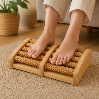 Wooden Foot Massager | Natural Roller Foot Massage