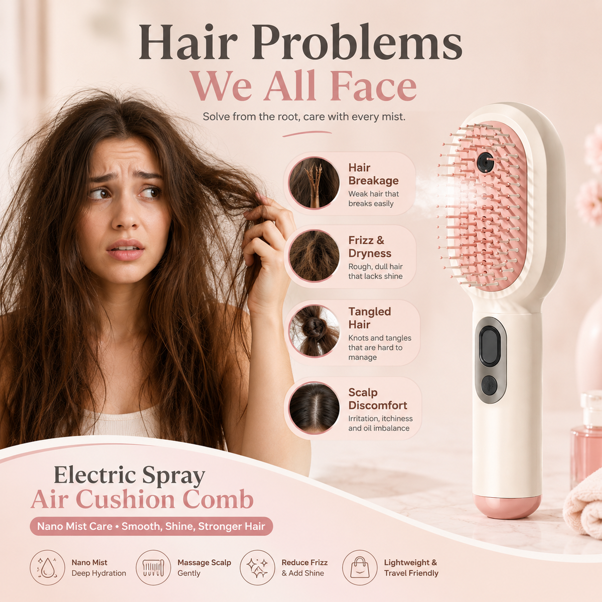 Electric Spray Air Cushion Comb