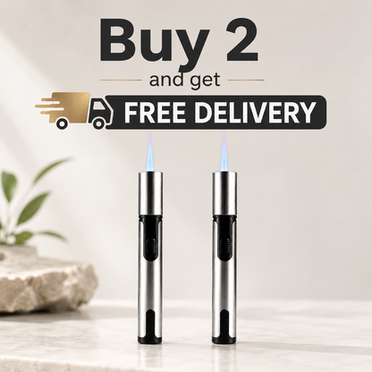Jet Flame Torch Lighter | Powerful Blue Flame Refillable Gas Lighter