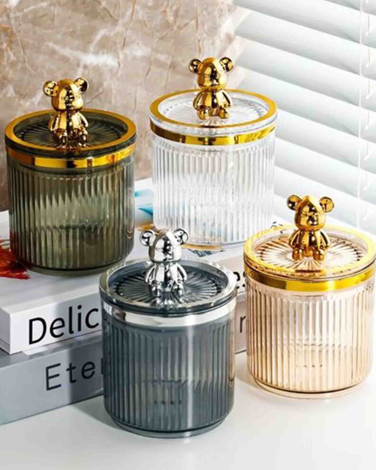 Cute Bear Cotton Storage Basket – Fabric Organizer Bin