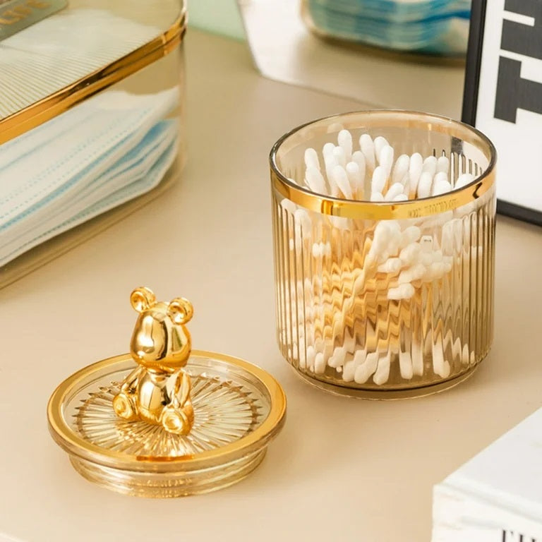 Cute Bear Cotton Storage Basket – Fabric Organizer Bin