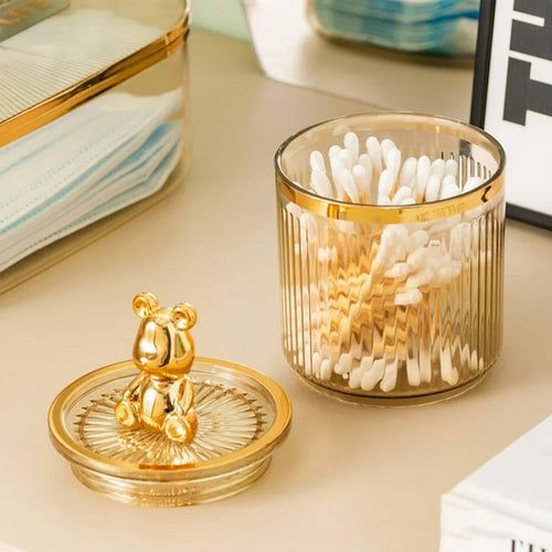 Cute Bear Cotton Storage Basket – Fabric Organizer Bin