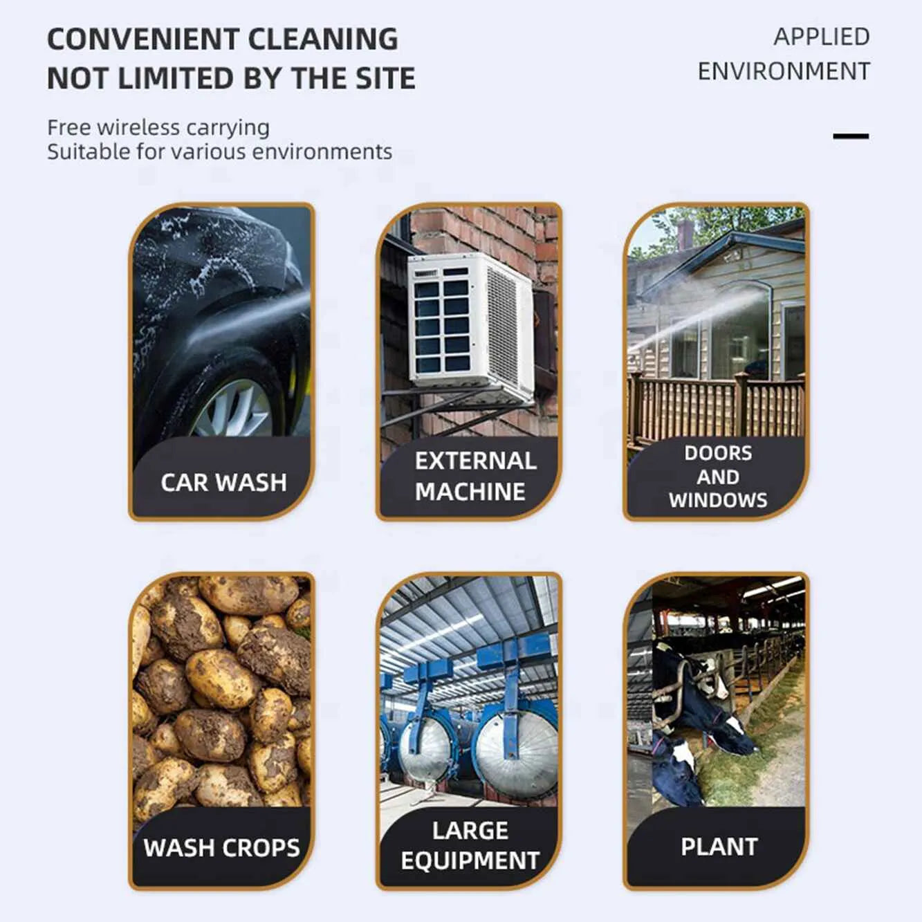 Cordless Pressure Washer with Multi-Function Nozzles  998Vh | Washing Kit